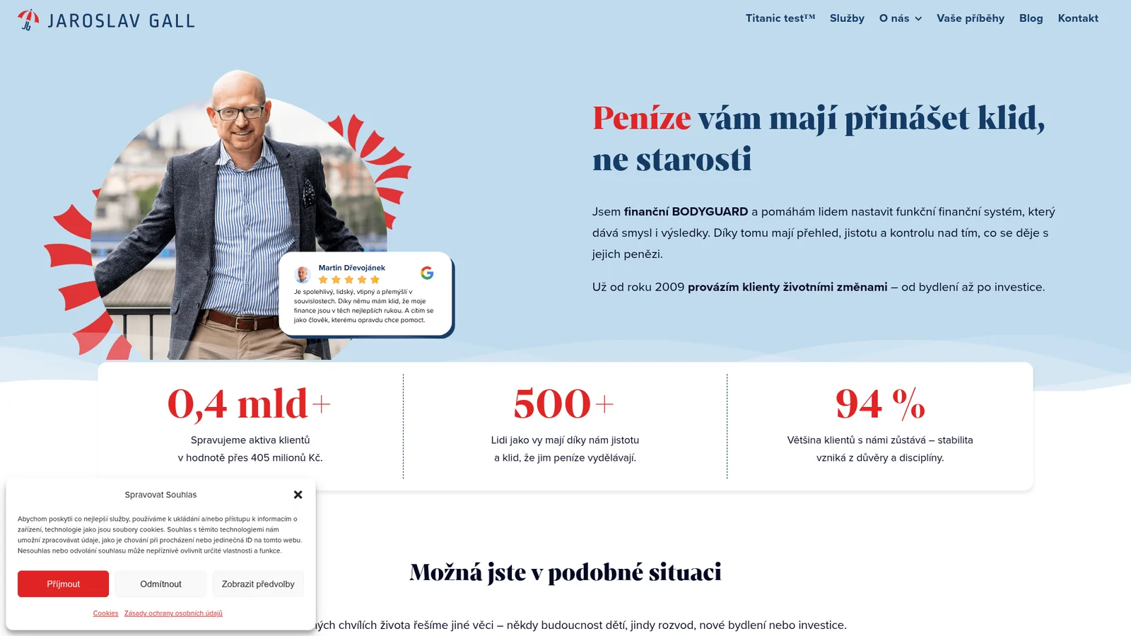 Screenshot webu jaroslavgall.cz